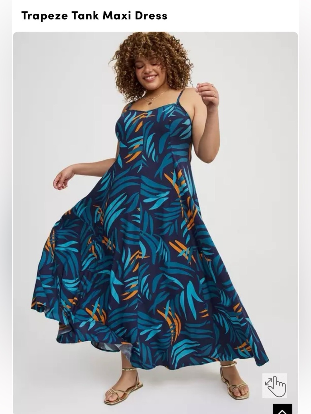 torrid Navy Tropical Leaf Print Maxi Dress